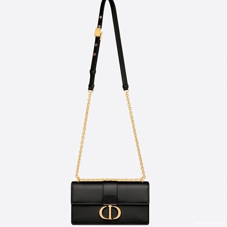 Cheap 30 Black Chain Montaigne Dior Calfskin With East-West Bag 0711 Luxury